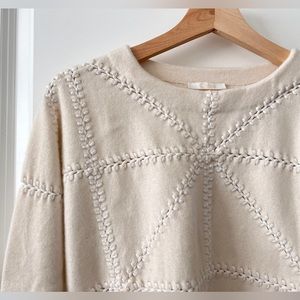 Chloé Ivory/cream crop cashmere sweater